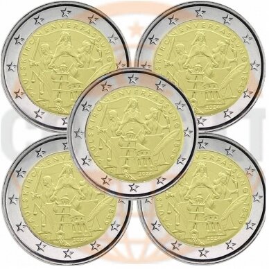 GERMANY 2 EURO 2024 CONSTITUTION 5 COINS SET (A,D,F,J,G)