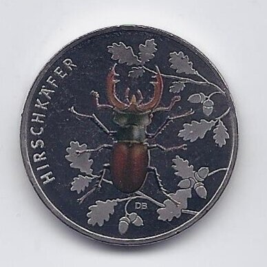 GERMANY 5 EURO 2024 D KM # 443 UNC European stag beetle
