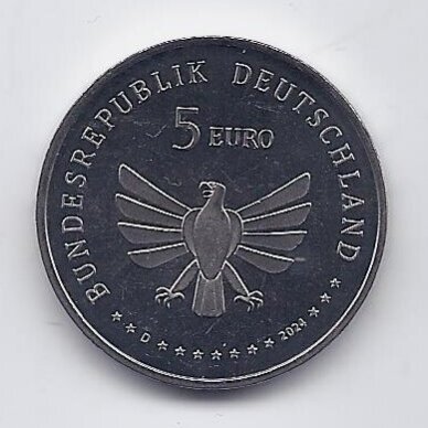 GERMANY 5 EURO 2024 D KM # 443 UNC European stag beetle 1