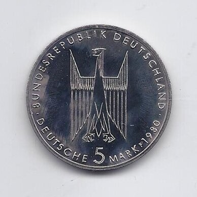 GERMANY 5 MARK 1980 KM # 153 PROOF Cologne 1