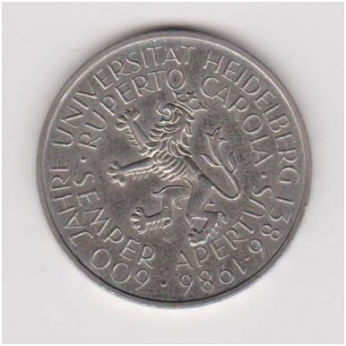 GERMANY 5 MARK 1986 KM # 164 XF Heidelberg University