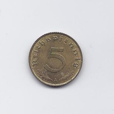 GERMANY 5 REICHSPFENNIG 1938 A KM # 91 VF