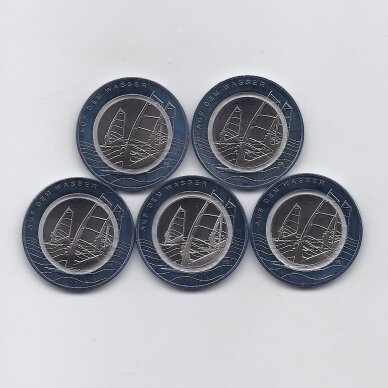 GERMANY 5 X 10 EURO 2021 On water (A,D,F,G,J)