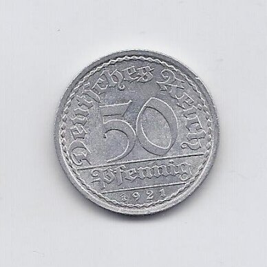 GERMANY 50 PFENNIG 1921 A KM # 27 VF