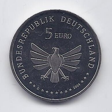 GERMANY 5 EURO 2024 D KM # 443 UNC European stag beetle 1