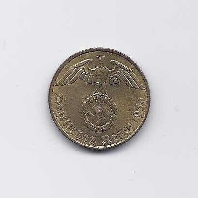 GERMANY 5 REICHSPFENNIG 1938 A KM # 91 VF 1
