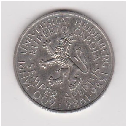 GERMANY 5 MARK 1986 KM # 164 XF Heidelberg University