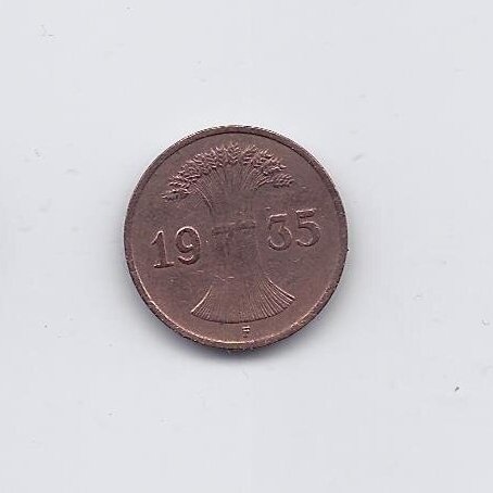 VOKIETIJA 1 REICHSPFENNIG 1935 F KM # 37 VF 1