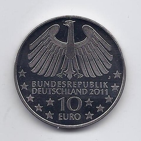 GERMANY 10 EURO 2011 KM # 302 UNC Hamburg Elbtunnel 1