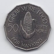 ZAMBIJA 50 NGWEE 1972 KM # 15 AU FAO ZAMBIJA 50 NGWEE 1972 KM # 15 AU FAO