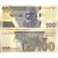 ZIMBABVĖ 100 DOLLARS 2020 P # new AU