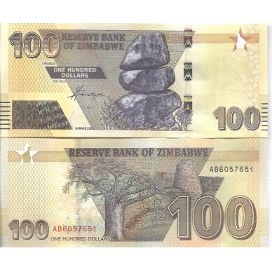 ZIMBABWE 100 DOLLARS 2020 P # new AU